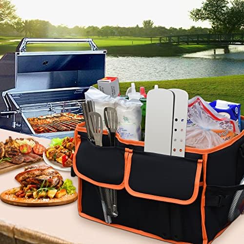Large Grill Caddy Bag with Paper Towel Holder for Outdoor Grills, Black - Image 6