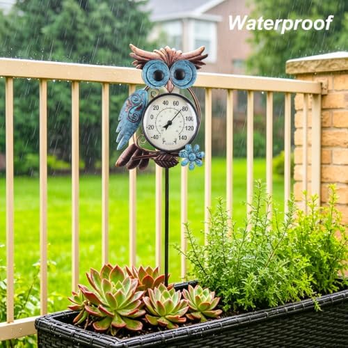 MUMTOP Outdoor Thermometer, Owl Outside Decor for Patio, Yard and Garden - Image 5