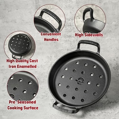 onlyfire Pre-Seasoned Cast Iron Skillet, 10 Inch Frying Pan - Image 3