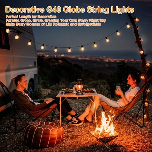 Outdoor G40 LED Globe String Lights 30Feet Dimmable Waterproof Shatterproof - Image 4