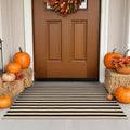 Fall Front Door Mat 24"x35", Cotton Washable Striped Outdoor Rug by Sungea
