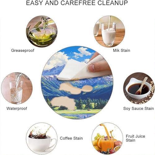 Card Table Cloth, Mountain Majesty Pattern Printed on Fade Resistant Patio Cover Fits, Use for Kitchen Patio Restaurant, Fit for 28" x 28" Square Tables - Image 4