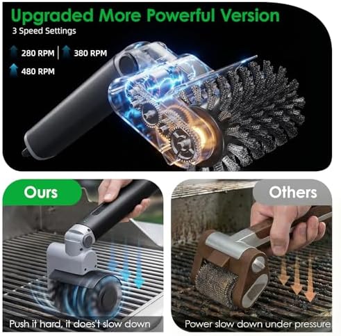Electric Grill Brush for Outdoor Grill, Upgraded Electric BBQ Grill Cleaner - Image 2