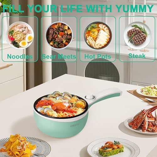Dezin Hot Pot Electric, 1.5L Non-Stick Portable Electric Pot, Dual Power - Image 6