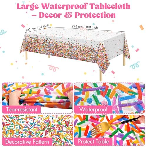 Kochorie 97 PCS Confetti Sprinkles Tableware Set - Image 4