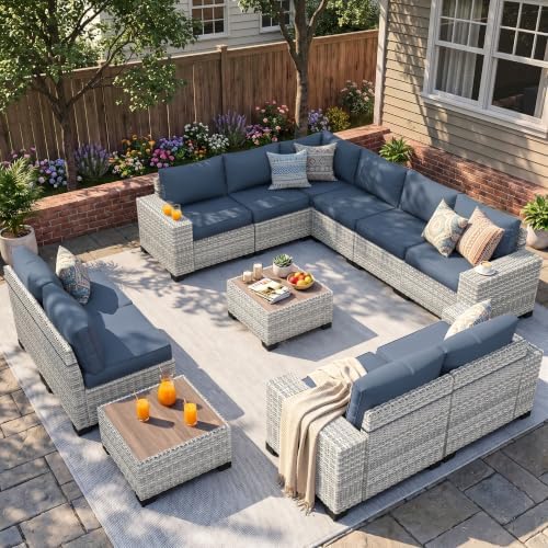 Outdoor Patio Furniture Set PE Wicker Rattan Outdoor Sectional Sofa by MuphyersPatioFurniture