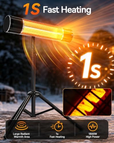 1800W Electric Infrared Patio Heater, Outdoor Patio Heater - Image 5