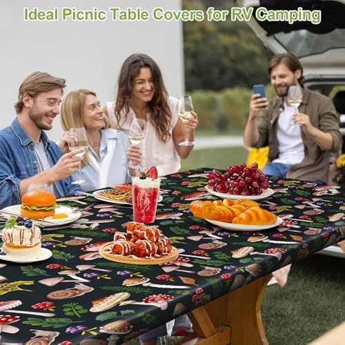 Picnic Table Cover with Bench Covers Camping Tablecloth Set with Pocket - Image 2