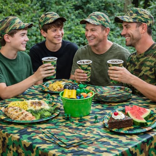 120 Pcs Camo Birthday Party Supplies Serves 30 - Plates, Cups, Napkins Set - Image 7