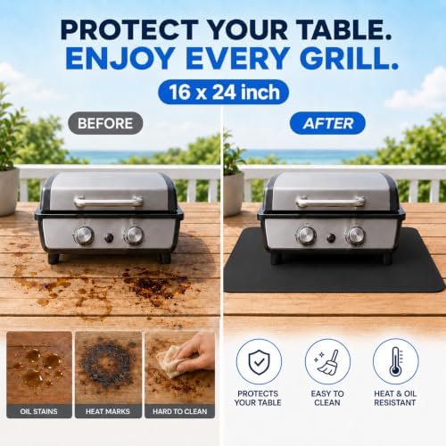 Heat Resistant Grill Mat for Countertop, 16 x 24 inch Waterproof BBQ Mat for Table and Countertop Protection, Fits Blackstone, Ninja, Gas Grills - Image 7