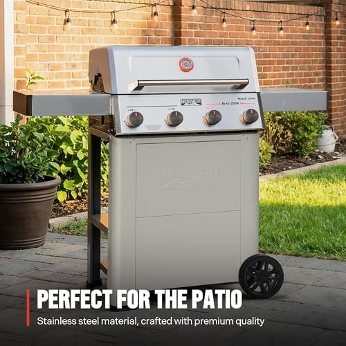 Monument Grills 4 Burner Propane Gas Grill with Advanced Broil Zone, Stainless Steel Outdoor Mesa 2 Barbecue Grill, Foldable Side Shelves, 500°F in 5 Mins, Fast Assembly, Mesa II 410FBZ - Image 2