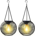 Solar Lantern Outdoor Waterproof,Hanging Solar Lights,2 Pack,Black by KagoLing