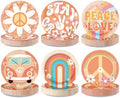 60Pcs Groovy Party Paper Plates 7" Disposable Heavy Duty Retro Hippie Boho Dessert Plates Daisy Flower Peace Love Theme Hippies Party Decoration for Summer 60s 70s Birthday Baby Shower Party Supplies by Greencian