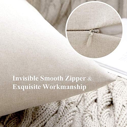MIULEE Decorative Outdoor Pillow Covers Waterproof 16x16 Beige - Image 3