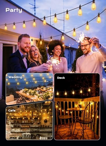 Brightown Outdoor String Lights, 150FT 47+2 LED ST38 LED Patio Lights Shatterproof, Dimmable IP65 Waterproof Connectable Hanging Outdoor Light for Backyard, Porch, Deck, Balcony - Image 6