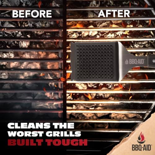 Grill Brush for Outdoor BBQ Grill Cleaning Scraper, Replaceable Head, Black - Image 5