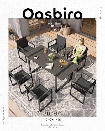 Full Grounded Outdoor Dining Set, Aluminum Patio Table and Chairs - Image 6