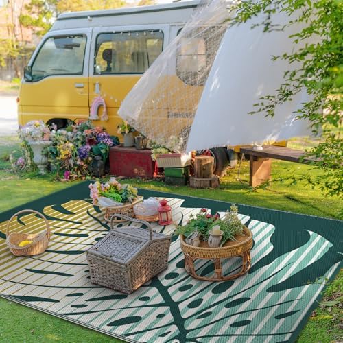 GENIMO Outdoor Rug, Waterproof Plastic Rugs for Patio, 6'x9' Yellow Green - Image 3
