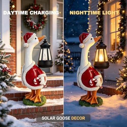 Christmas Decorations Solar Garden Outdoor Statues Goose - Image 4
