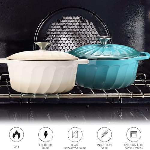 Enameled Cast Iron Dutch Oven Pot with Lid, 6 QT Large Dutch Oven - Image 5