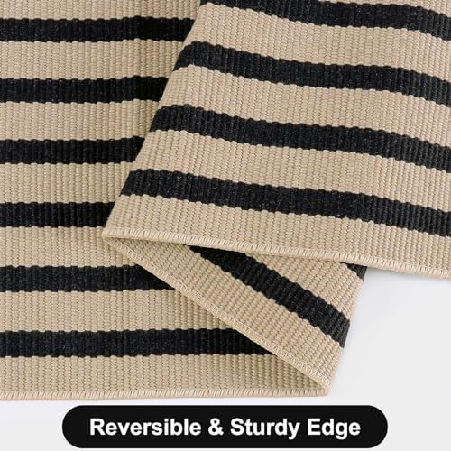 Fall Front Door Mat 2.3'x3.6', Cotton Washable Striped Outdoor Rug - Image 6