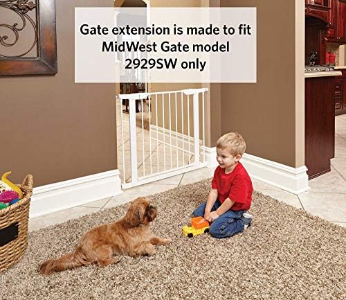 MidWest Homes for Pets Steel Pet Gate Extension; Pet Gate Extension Measures 6' Wide x 29' High in Soft White (Fits MW Model # 2929SW) - Image 3