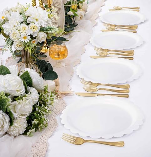 HEIPINIUYE 75 Pack Brown Clear Plastic Cutlery Heavy Duty Clear Brown Plastic Knives Forks and Spoons Disposable Silverware Set for 25 Guest Camping Birthday Baby Shower Party Utensil Set - Image 6