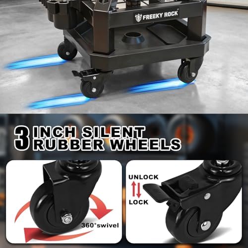 Rolling Shop Stool with Wheels, Heavy Duty Garage Work Mechanic Stool with Backrest, Adjustable Height 360°Swivel Rolling Chair with Tool Tray Storage, 330 LBS Capacity, Black - Image 6