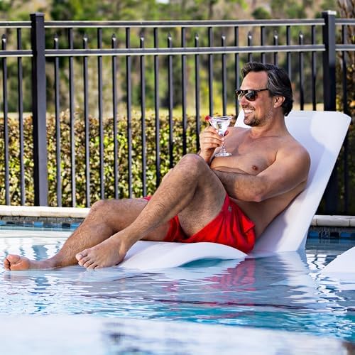 Step2 Vero Pool Lounger, Fade-Resistant, Waterproof Patio Furniture, Pool Lounge Chair for Sun Shelf, Use in Pools with Shelves Up to 12-Inches Deep or Outside Pool Deck, Weighted, White - Image 4