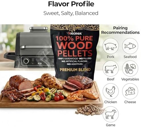 Kona Premium Blend Smoker Pellets, Intended for Ninja Woodfire Outdoor Grill, 2 lb Resealable Bag - Image 3