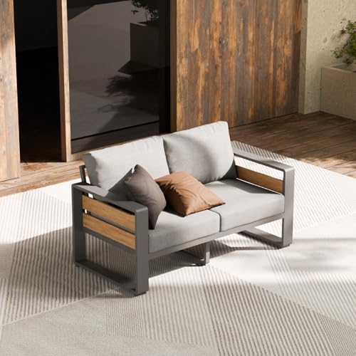 ZANDOR Aluminum Outdoor Patio Furniture-1 Pcs Loveseat,Dark Gray by ZANDOR%7CGoodtimesstartoutside