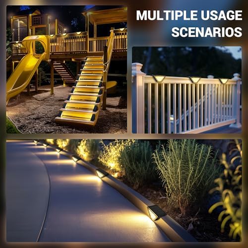 Solar Step Lights Waterproof, Stair Lights Outdoor Decor, 6 Pack Warm White - Image 6