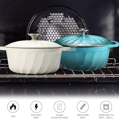 Enameled Cast Iron Dutch Oven Pot with Lid, 6 QT Large Dutch Oven - Image 5