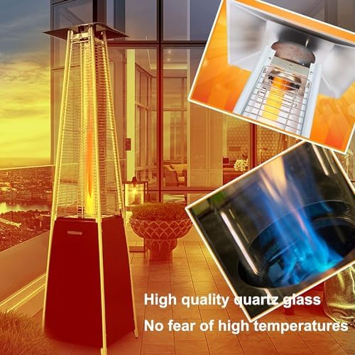 Patio Heater Glass Tube Replacement, 49.5 x 4" Replacement Parts with Ring, Outdoor Replacement Parts for 4-Sided Pyramid Heater, Glass Tube Model for GSH, BFC, HLDS01, WH-H90 - Image 4