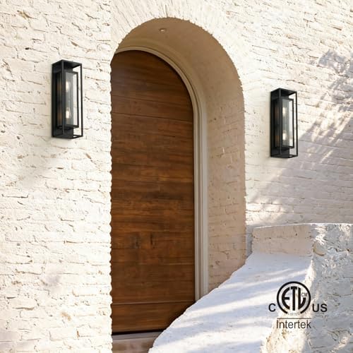 mirrea 24" Modern Outdoor Porch Wall Light, Matte Black, 2 Pack - Image 7
