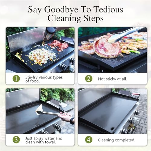 Sophia & William 28-Inch Flat Top Grill Outdoor Barbecue Griddle Black - Image 6
