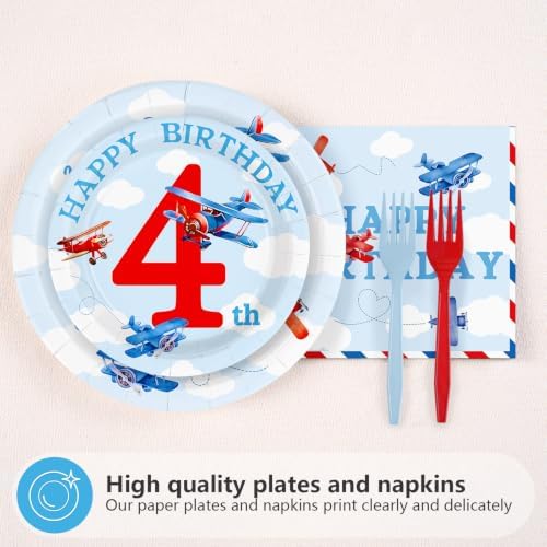 96Pcs Airplane 4th Birthday Party Decoration Serves 24 - Image 2
