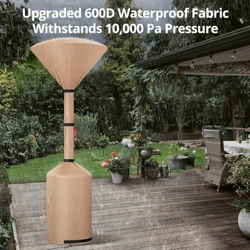 QH.HOME Patio Heater Cover,Waterproof Tear-Resistant 89"x 33"x19",Camel - Image 5