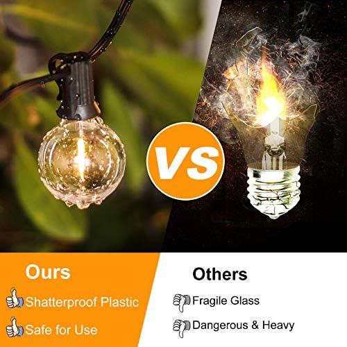 Bosceos 150FT G40 LED Globe String Lights Outdoor Waterproof Shatterproof - Image 3