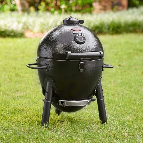Char-Griller AKORN Jr. Portable Kamado Charcoal Grill and Smoker, Triple-Wall Insulated Steel with Cast Iron Grates and Locking Lid, 155 Sq. In. Cooking Area, Black - Image 6