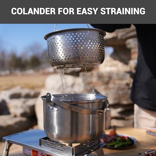 KingCamp Camping Cookware Set, 304 Stainless Steel Camping Pot for 4-6 - Image 5