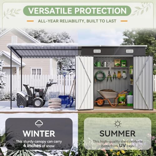 6x4FT Outdoor Storage Shed & Hardtop Gazebo Combo - Image 6