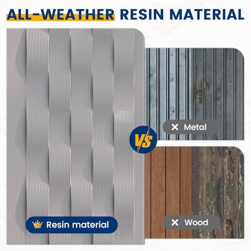 UDPATIO 34 Cu.Ft Outdoor Storage Shed, HDPE Resin Horizontal Cabinet,Grey - Image 4