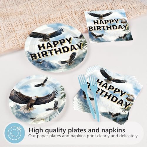 96 Pcs Bald Eagle Birthday Party Decorations for Boys, Serves 24 - Image 3