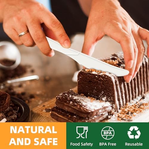 150 pcs 100% Compostable Knives, 7 Inch Disposable Cornstarch Knives - Image 4
