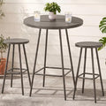 Best Choice Products 3-Piece Patio Dining Set, Bar Height, Outdoor Bistro Set, Outdoor Round Bar Table w/ 2 Bar Stools, Steel - Taupe by BestChoiceProducts