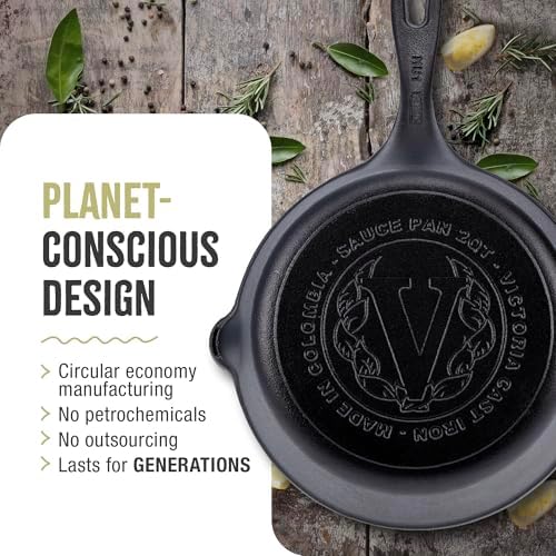 Victoria Cast Iron Saucepan, Cast Iron Melting Pot, Made in Colombia, 2QT (Pack of 3) - Image 5