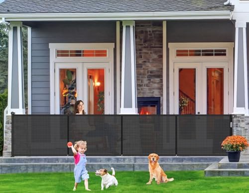 EZIGO 180 Inch Retractable Baby Gates, 41 Inch Extra Tall Retractable Gate by EZIGO