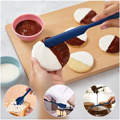 HOTEC Silicone Rubber BPA-Free Spatula Set, Set of 5, Classic Blue - Image 3