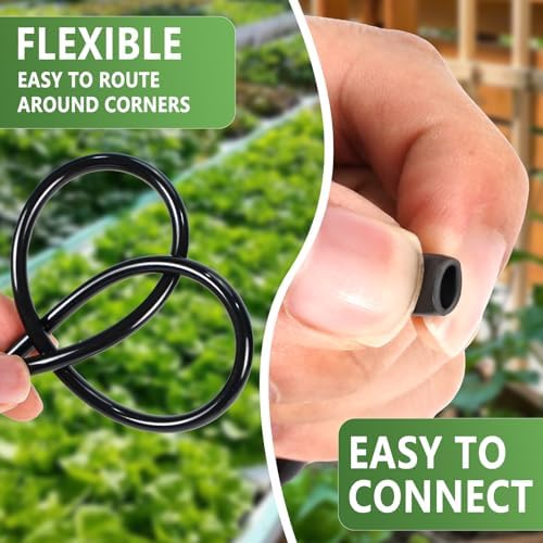 1/4 Inch Irrigation Tubing, 50ft Flexible Drip Tubing Roll, Black - Image 3
